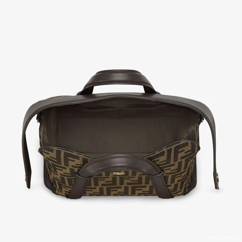 Affordable Brown FF Boston 365 Bag In Fendi Fabric Medium Motif 0824